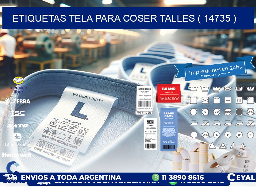 ETIQUETAS TELA PARA COSER TALLES ( 14735 )