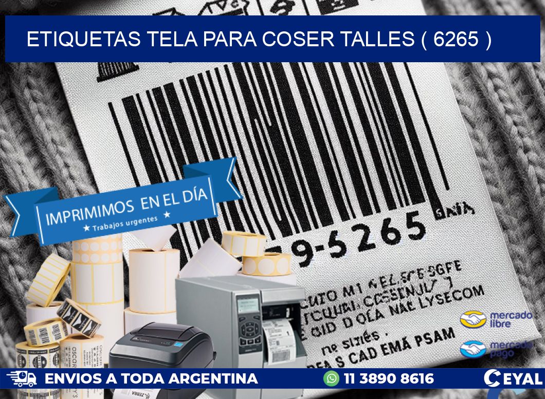 ETIQUETAS TELA PARA COSER TALLES ( 6265 )