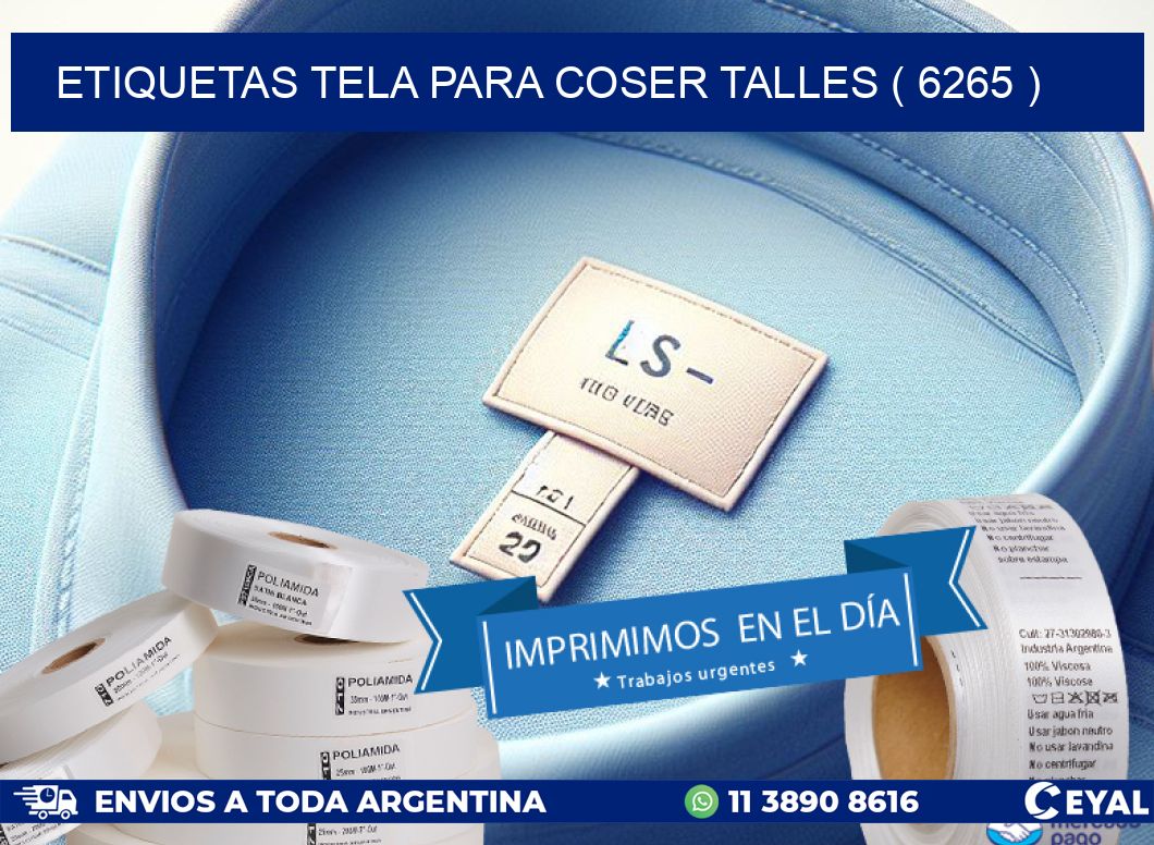ETIQUETAS TELA PARA COSER TALLES ( 6265 )