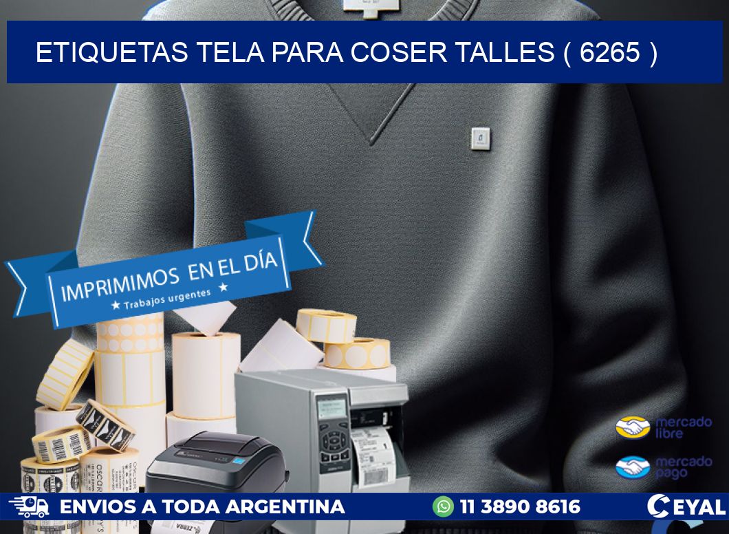 ETIQUETAS TELA PARA COSER TALLES ( 6265 )