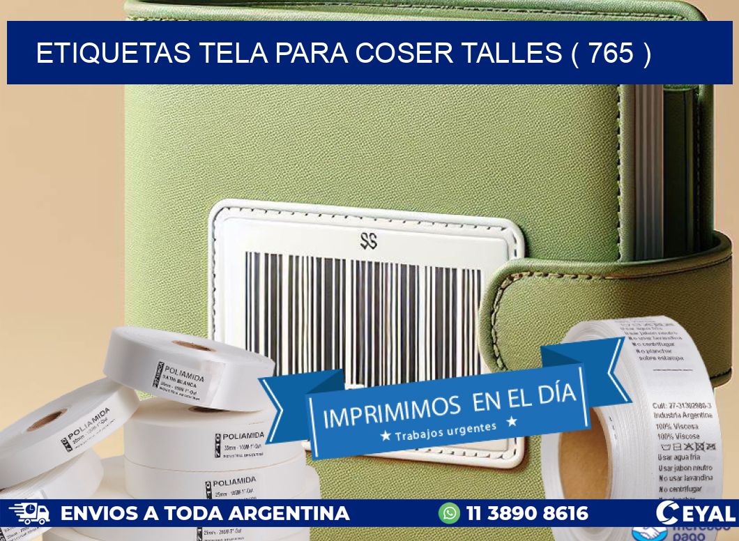 ETIQUETAS TELA PARA COSER TALLES ( 765 )