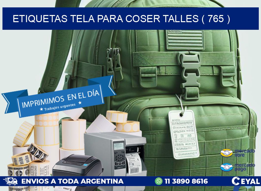 ETIQUETAS TELA PARA COSER TALLES ( 765 )