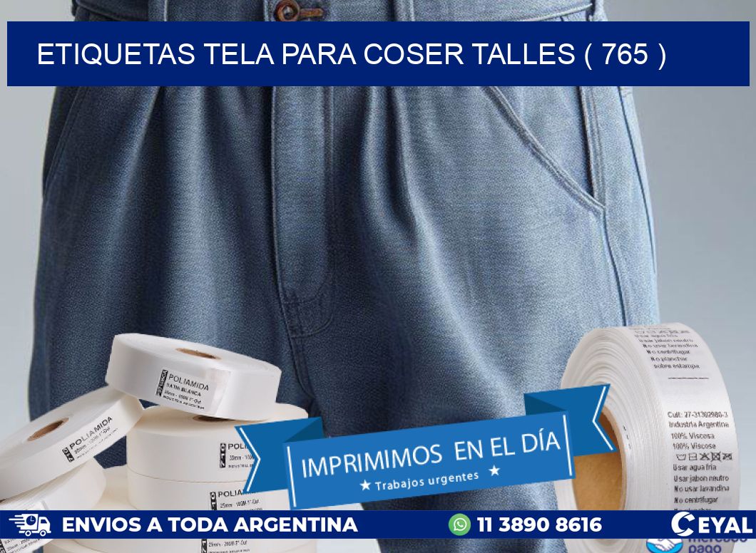 ETIQUETAS TELA PARA COSER TALLES ( 765 )