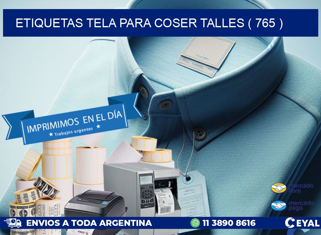 ETIQUETAS TELA PARA COSER TALLES ( 765 )