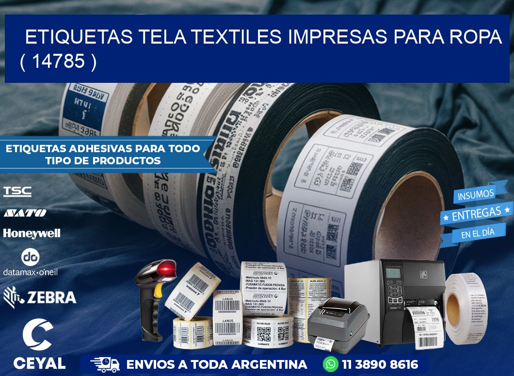 ETIQUETAS TELA TEXTILES IMPRESAS PARA ROPA   ( 14785 )