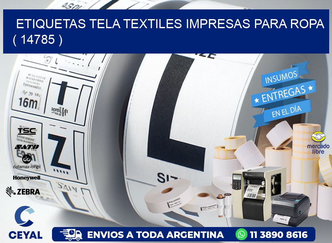 ETIQUETAS TELA TEXTILES IMPRESAS PARA ROPA   ( 14785 )