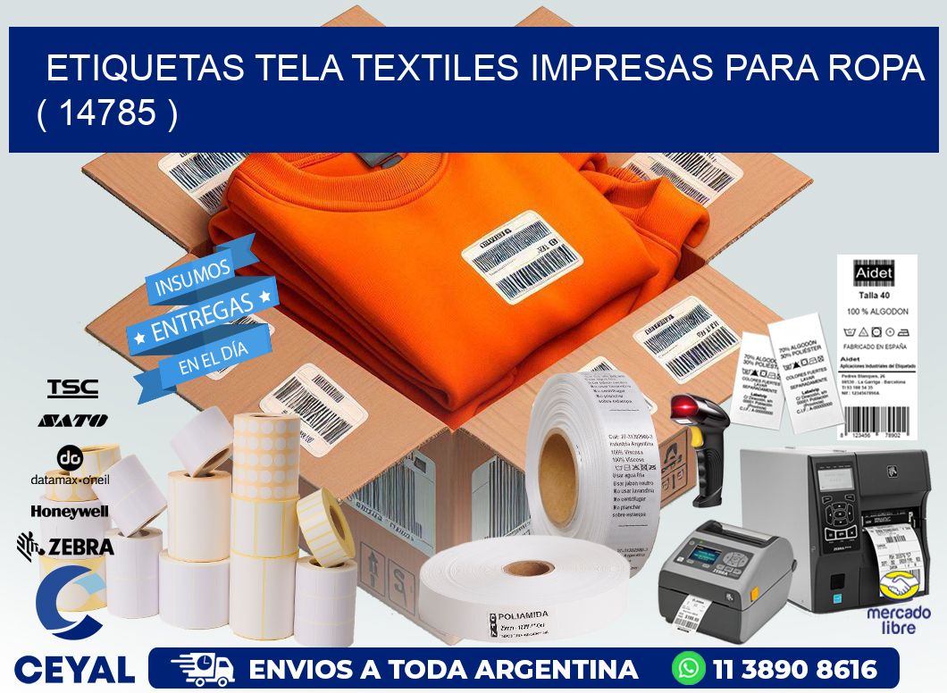 ETIQUETAS TELA TEXTILES IMPRESAS PARA ROPA   ( 14785 )