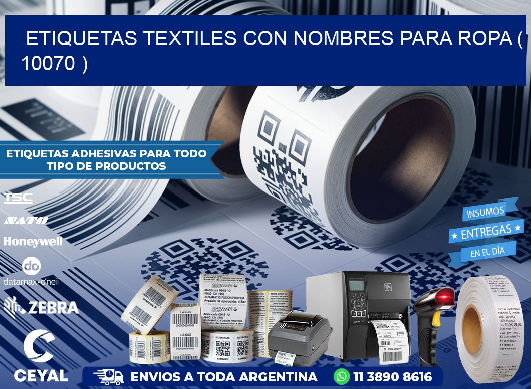 ETIQUETAS TEXTILES CON NOMBRES PARA ROPA ( 10070 )