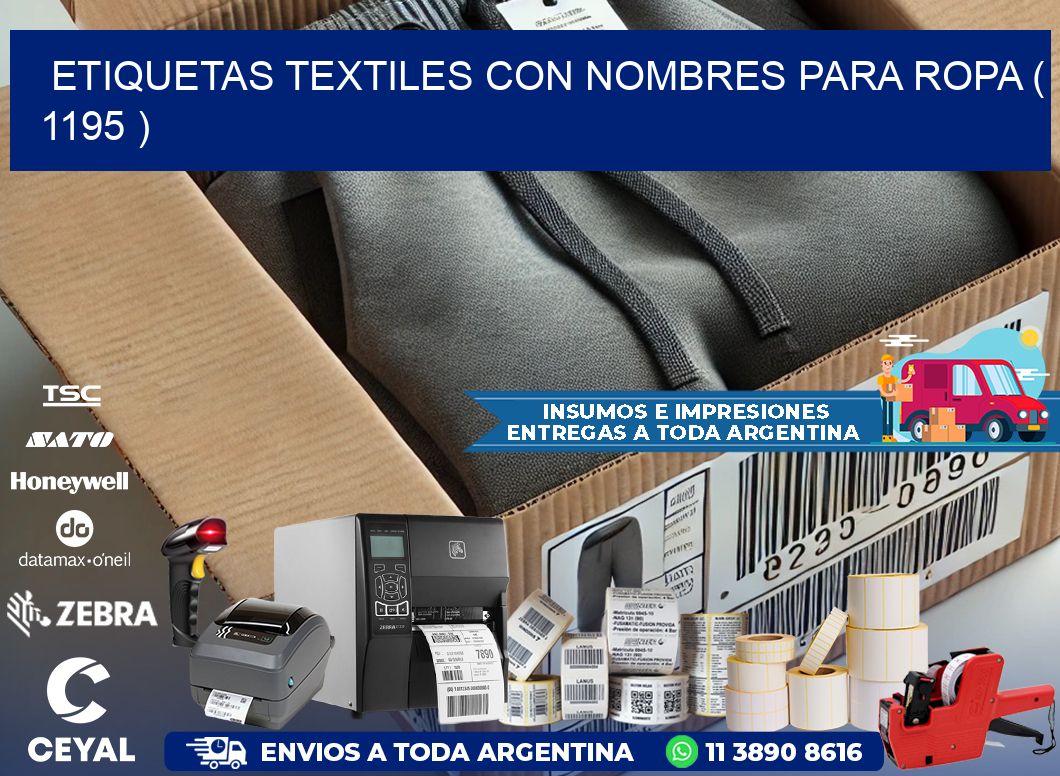 ETIQUETAS TEXTILES CON NOMBRES PARA ROPA ( 1195 )