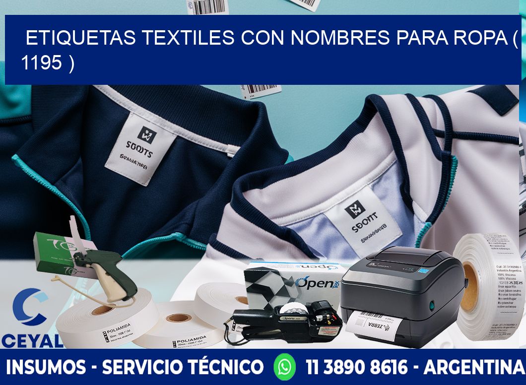 ETIQUETAS TEXTILES CON NOMBRES PARA ROPA ( 1195 )