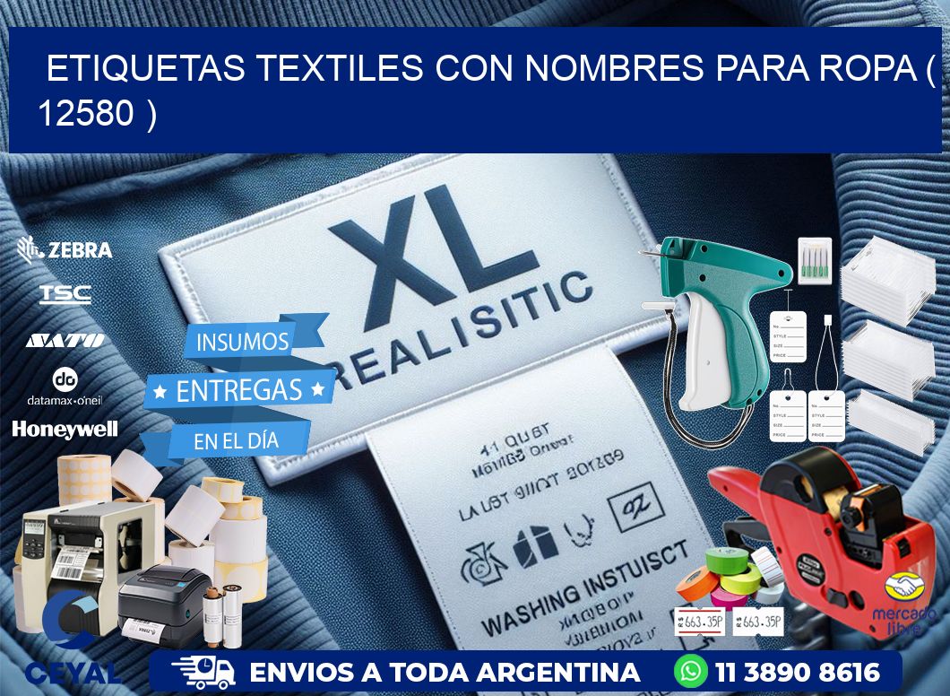 ETIQUETAS TEXTILES CON NOMBRES PARA ROPA ( 12580 )