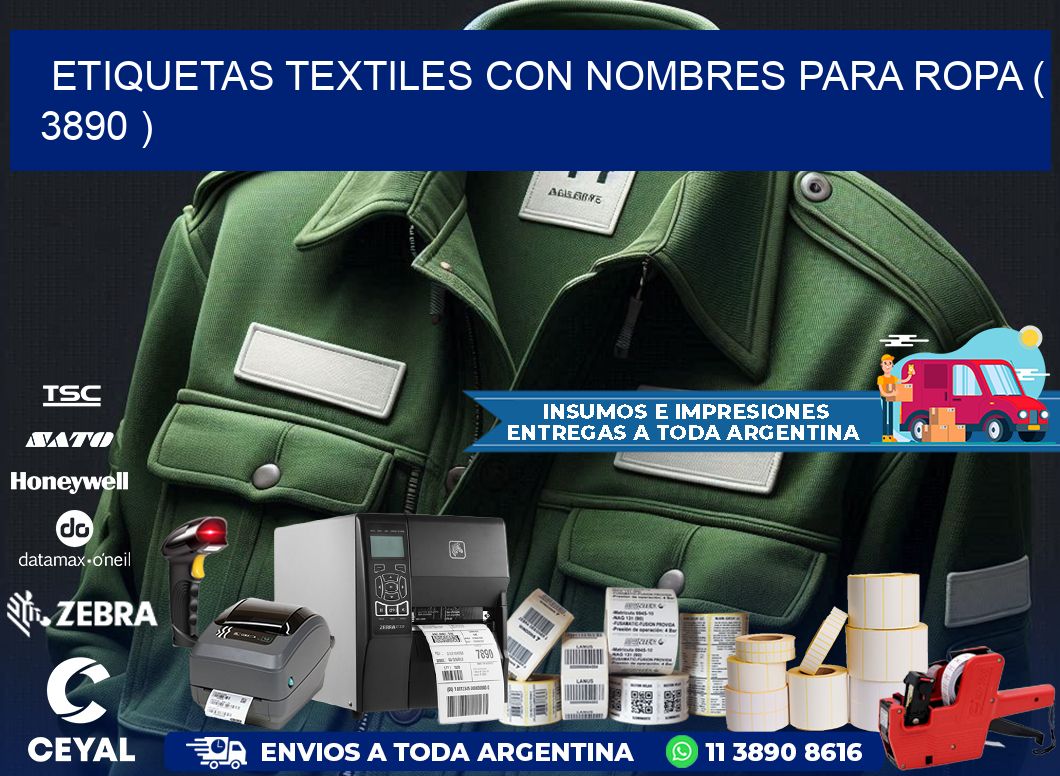 ETIQUETAS TEXTILES CON NOMBRES PARA ROPA ( 3890 )