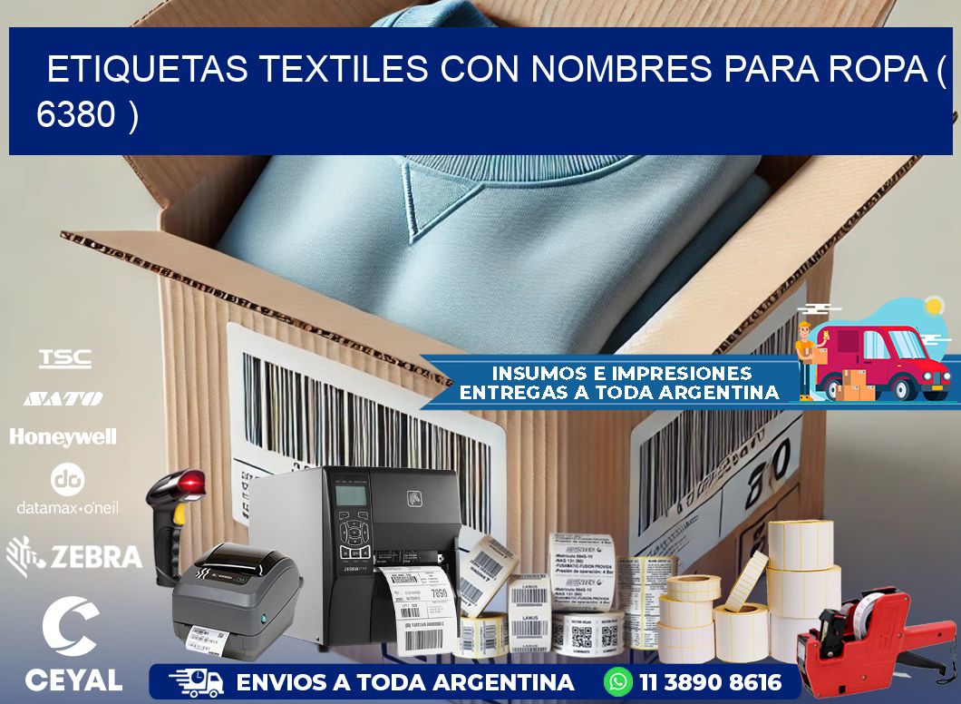 ETIQUETAS TEXTILES CON NOMBRES PARA ROPA ( 6380 )