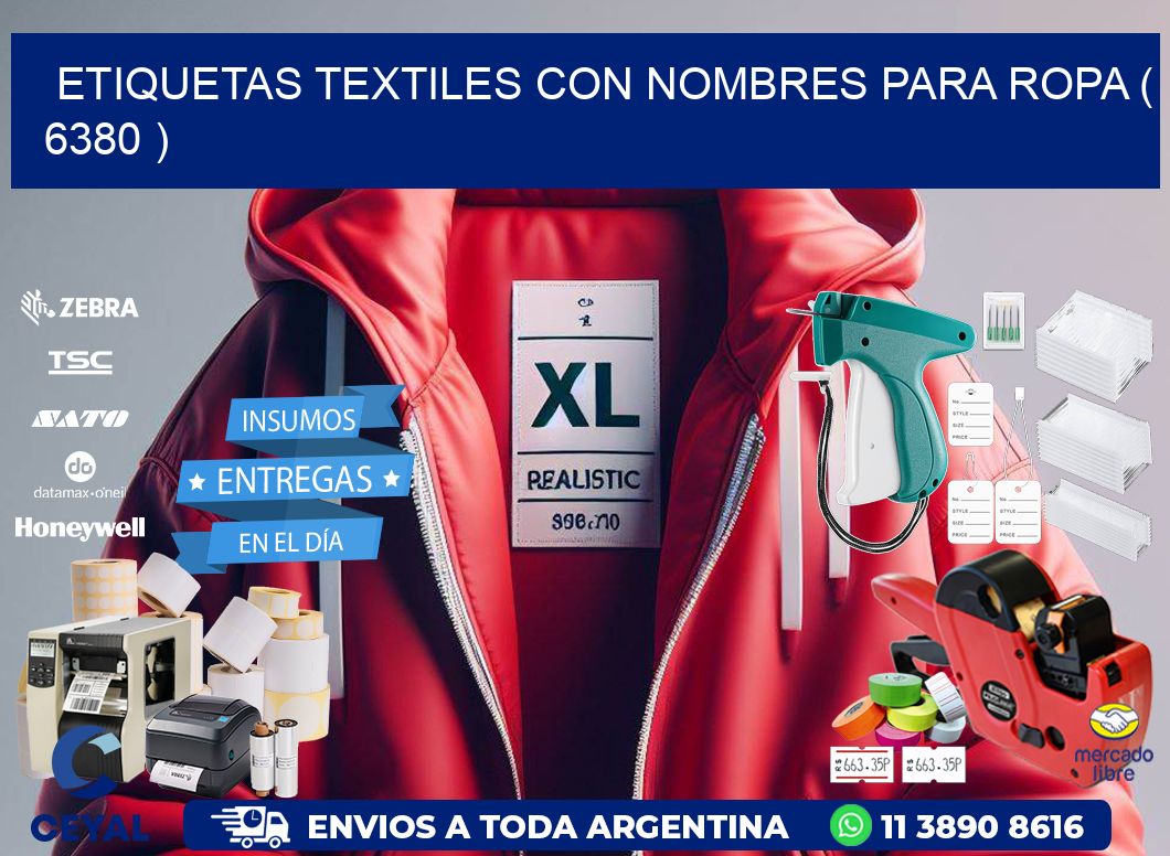 ETIQUETAS TEXTILES CON NOMBRES PARA ROPA ( 6380 )