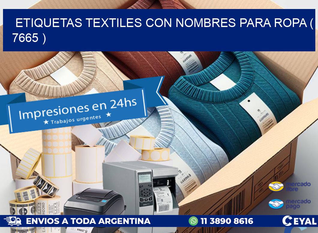 ETIQUETAS TEXTILES CON NOMBRES PARA ROPA ( 7665 )