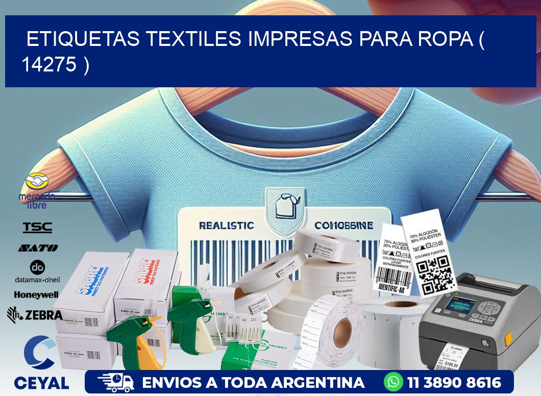 ETIQUETAS TEXTILES IMPRESAS PARA ROPA ( 14275 )