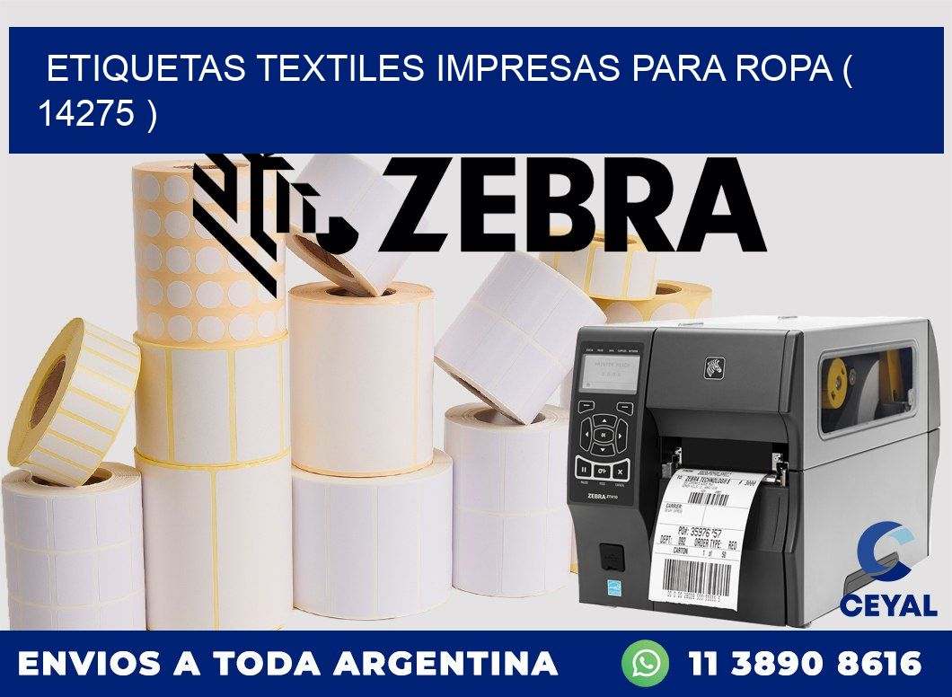 ETIQUETAS TEXTILES IMPRESAS PARA ROPA ( 14275 )
