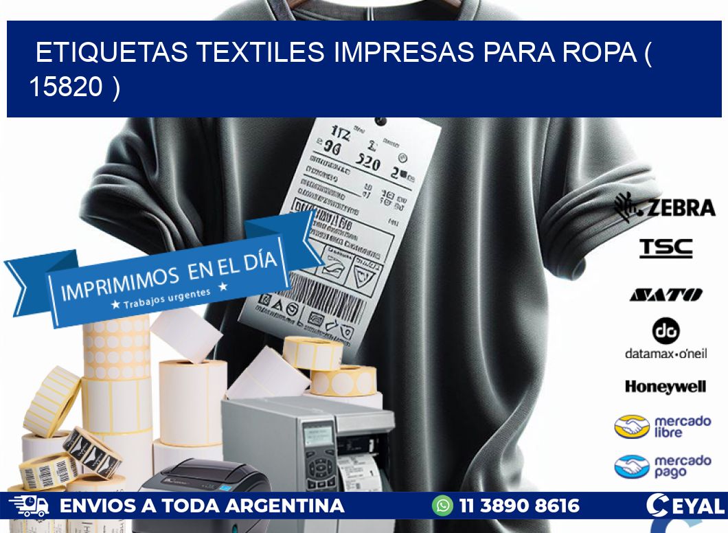 ETIQUETAS TEXTILES IMPRESAS PARA ROPA ( 15820 )
