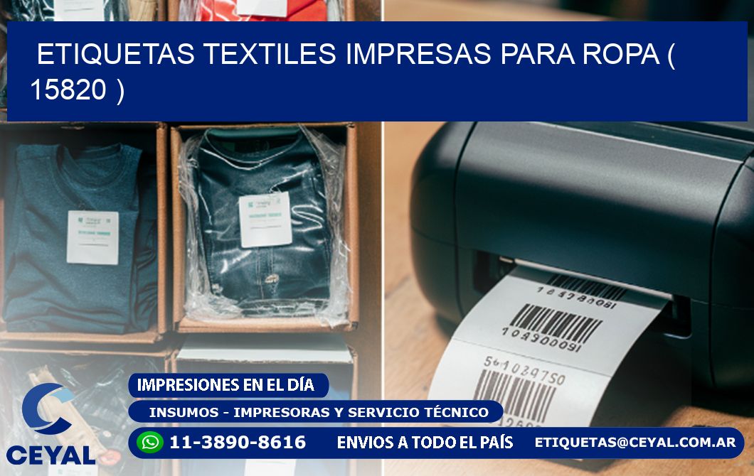 ETIQUETAS TEXTILES IMPRESAS PARA ROPA ( 15820 )