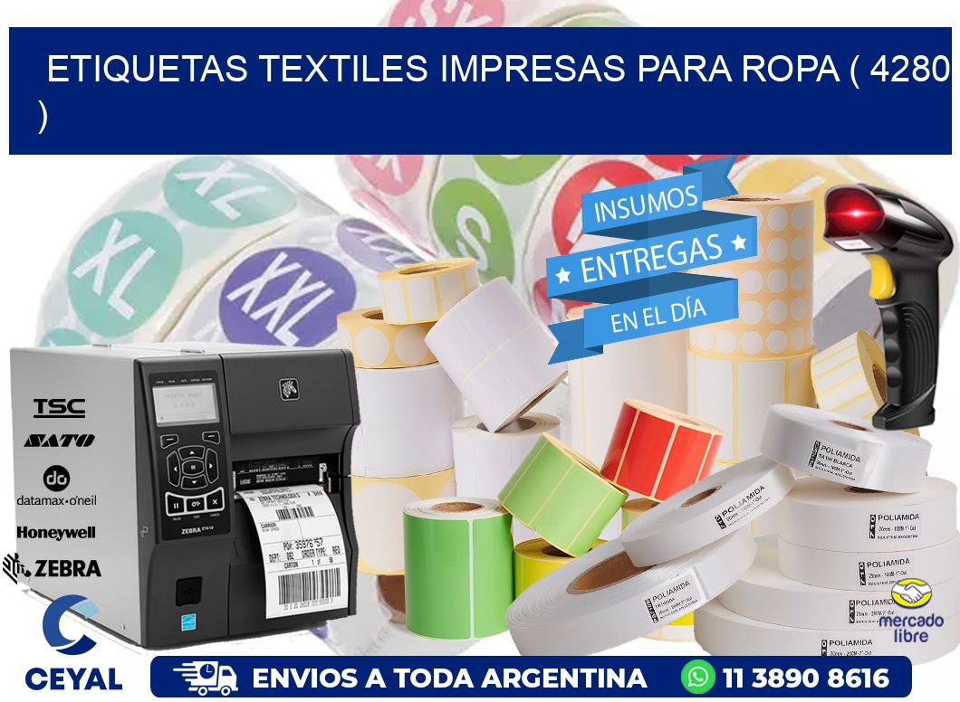 ETIQUETAS TEXTILES IMPRESAS PARA ROPA ( 4280 )