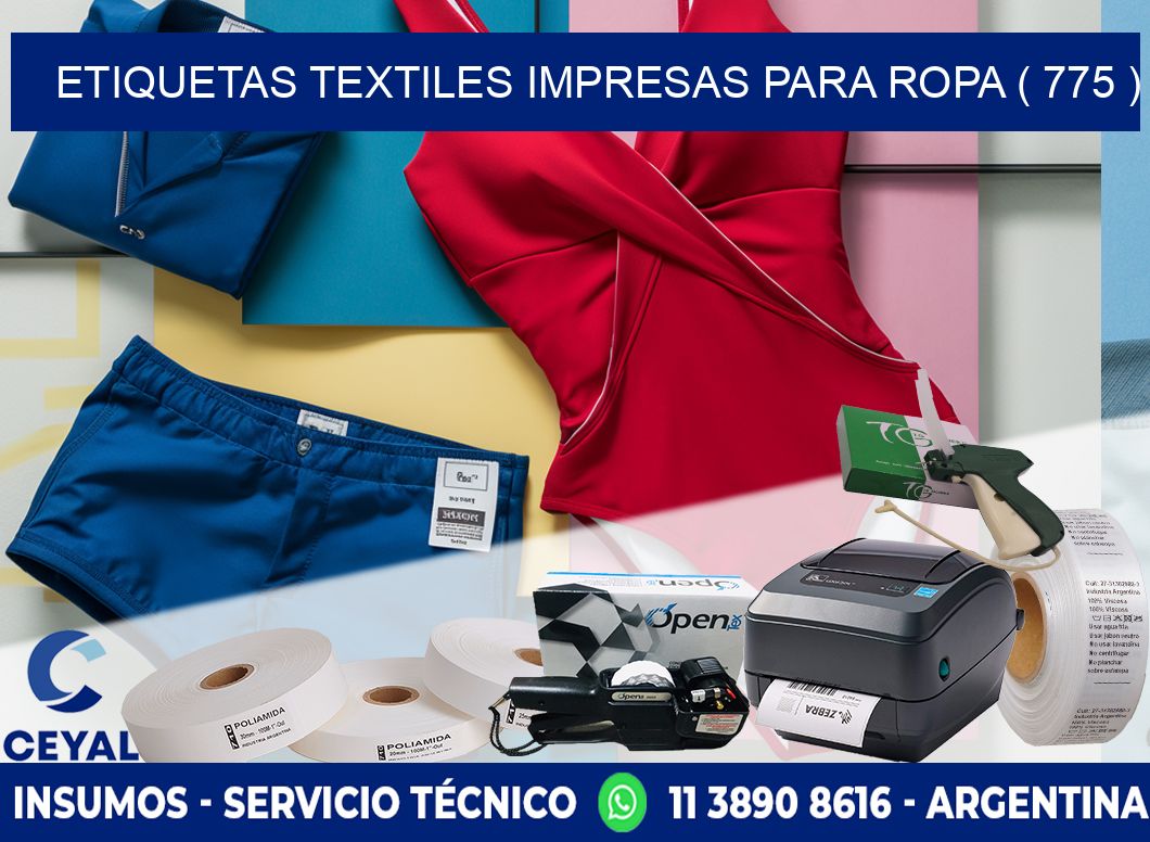 ETIQUETAS TEXTILES IMPRESAS PARA ROPA ( 775 )