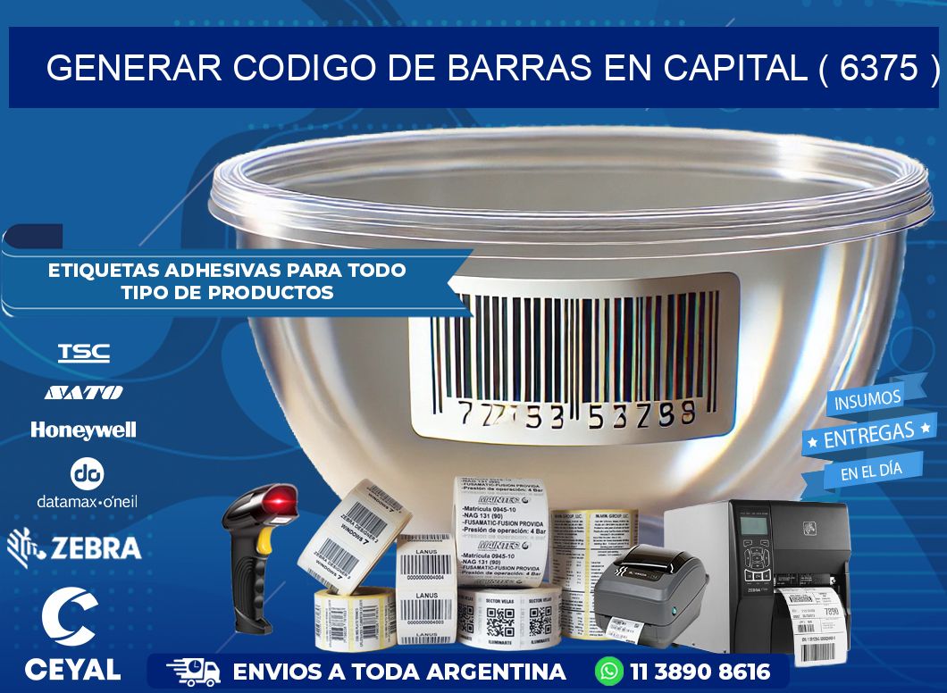 GENERAR CODIGO DE BARRAS EN CAPITAL ( 6375 )