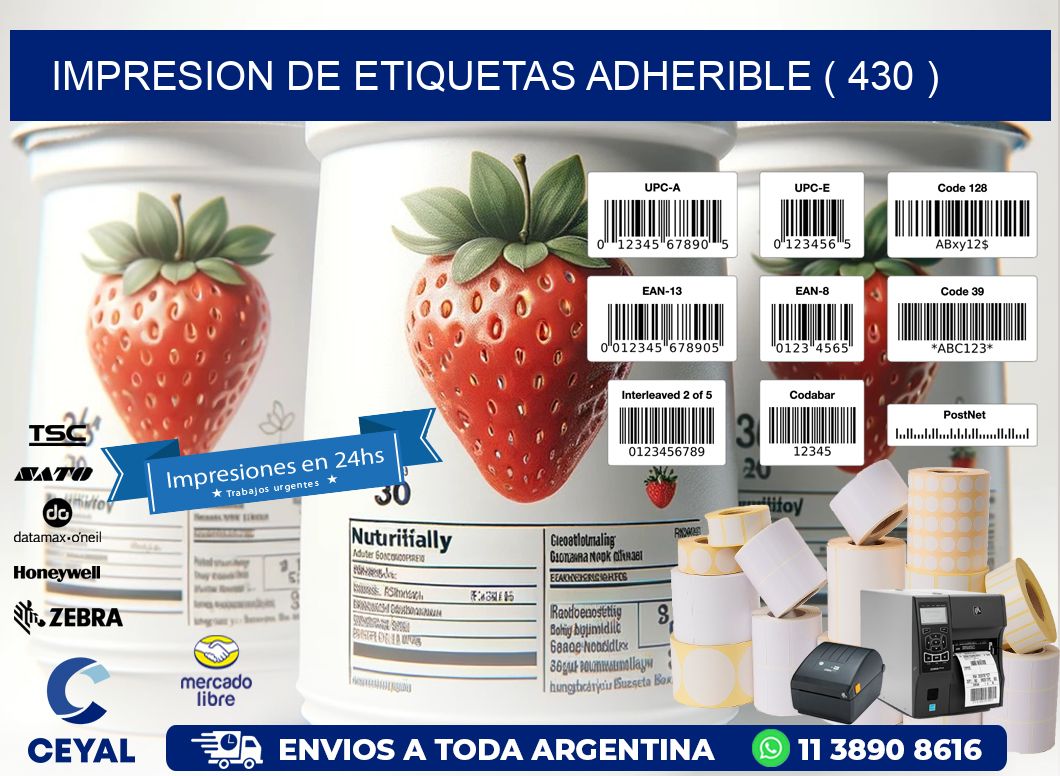 IMPRESION DE ETIQUETAS ADHERIBLE ( 430 )