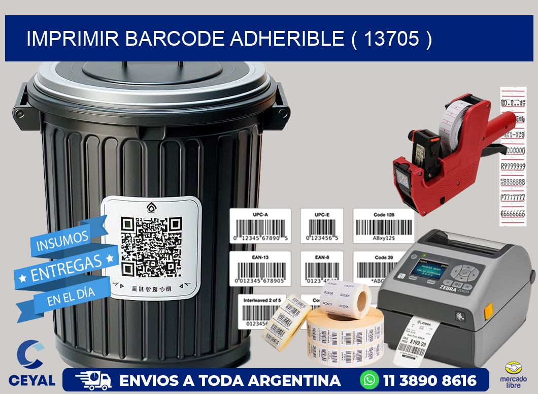 IMPRIMIR BARCODE ADHERIBLE ( 13705 )