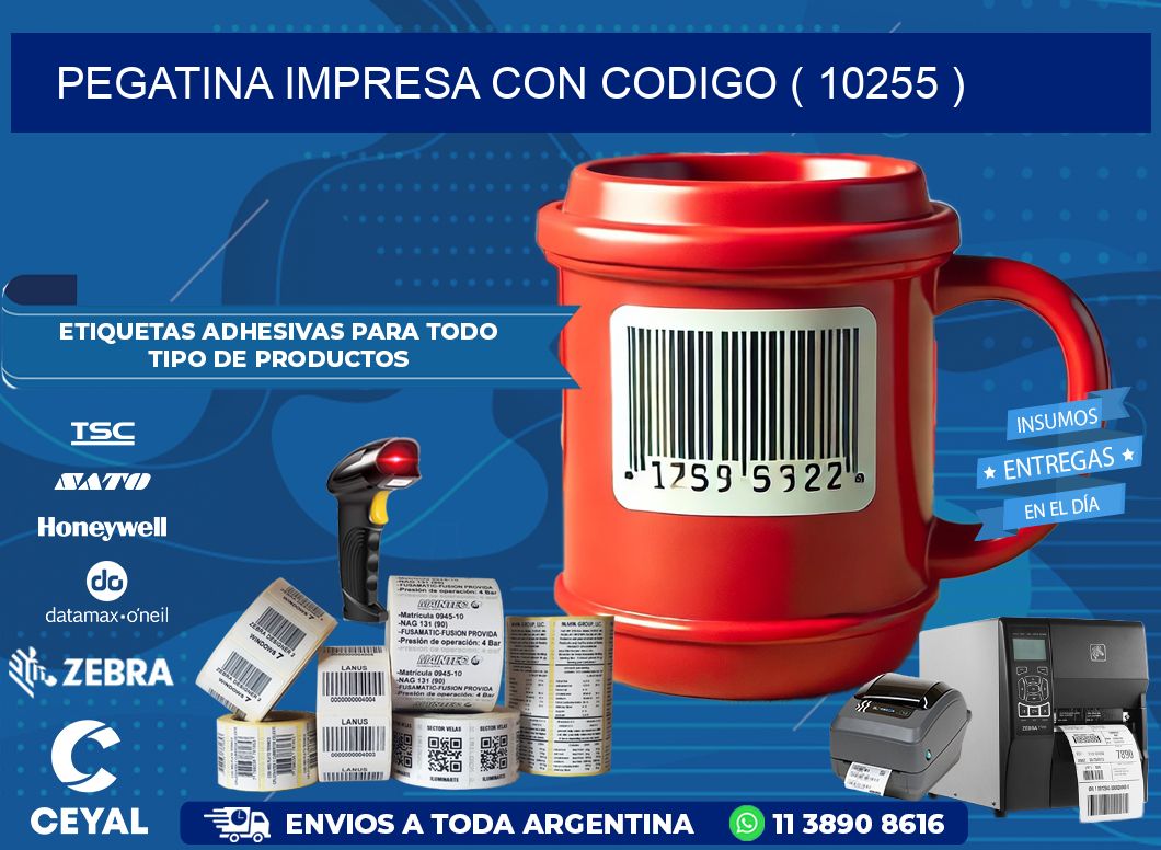 PEGATINA IMPRESA CON CODIGO ( 10255 )