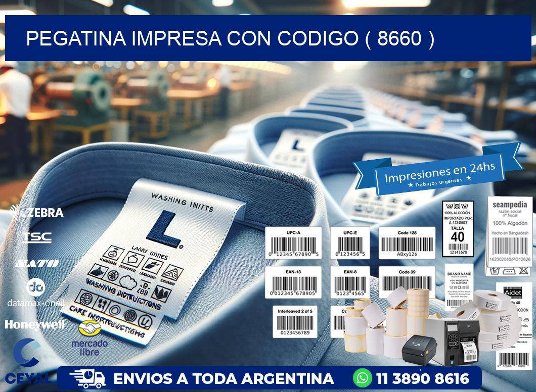 PEGATINA IMPRESA CON CODIGO ( 8660 )