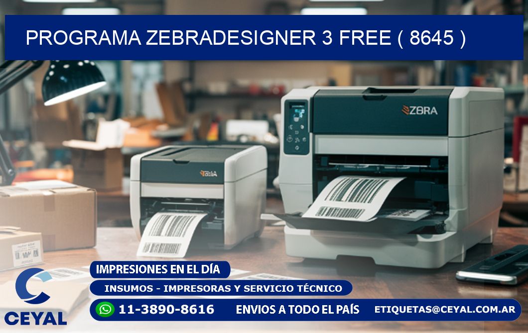 PROGRAMA ZEBRADESIGNER 3 FREE ( 8645 )