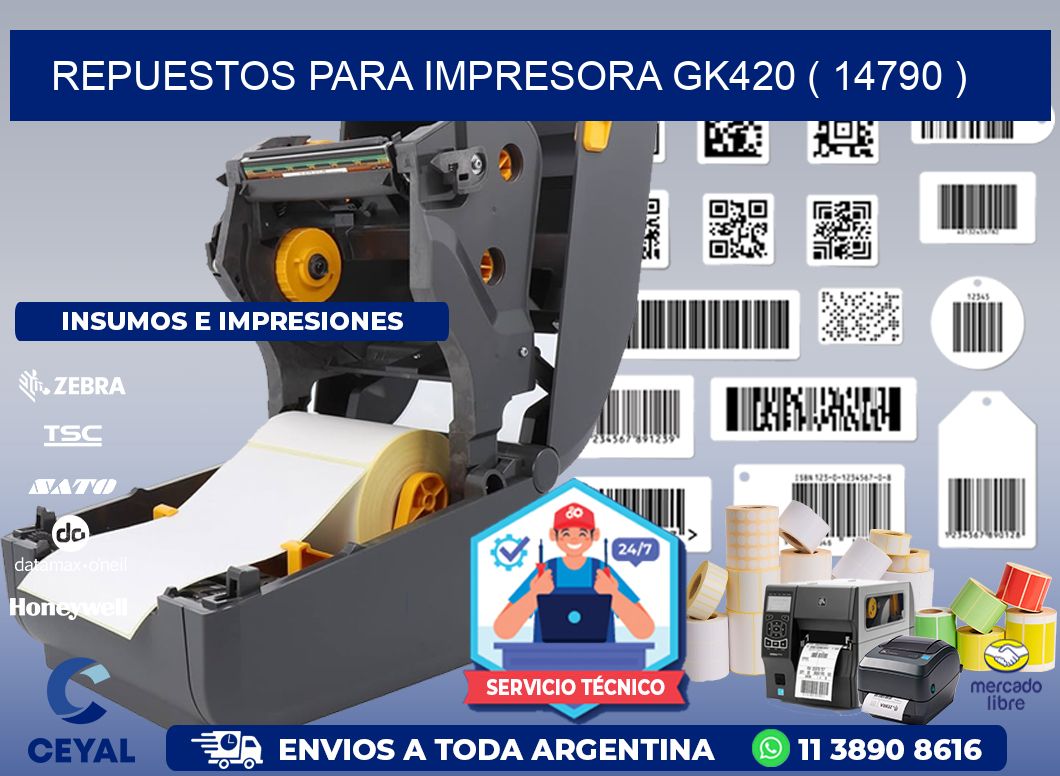 REPUESTOS PARA IMPRESORA GK420 ( 14790 )