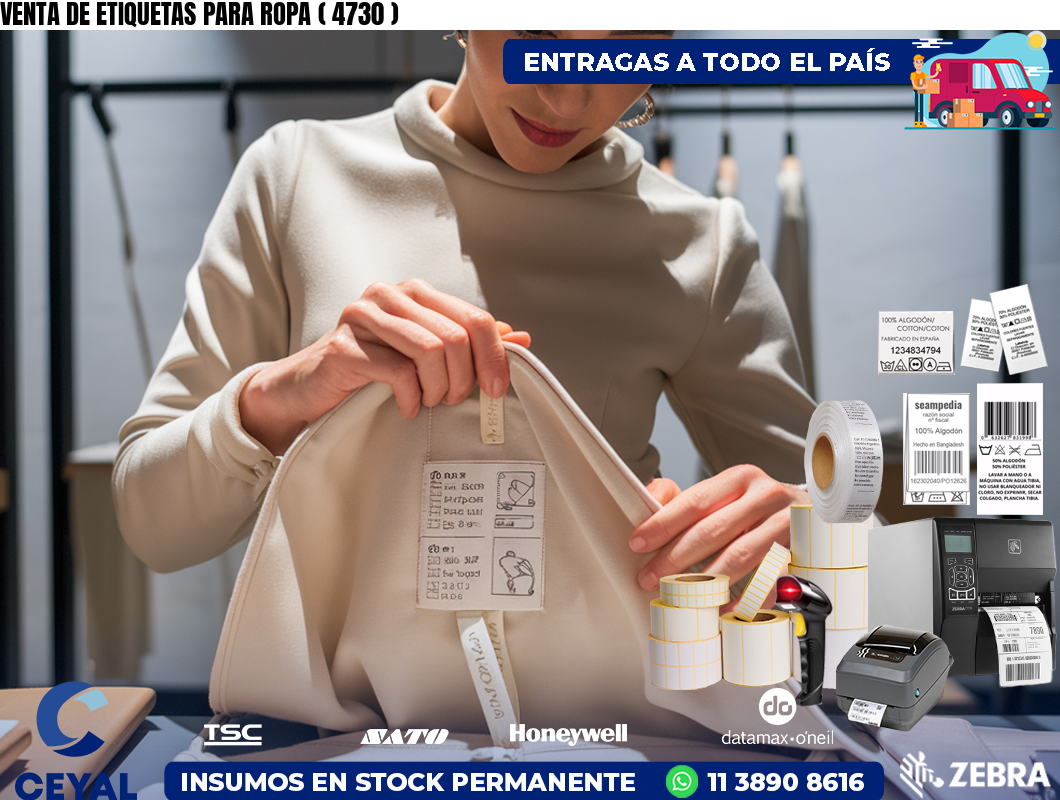 VENTA DE ETIQUETAS PARA ROPA ( 4730 )