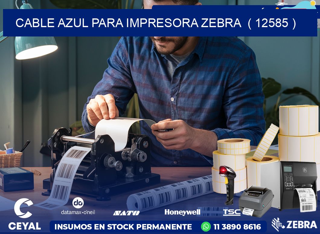 cable azul para impresora zebra  ( 12585 )