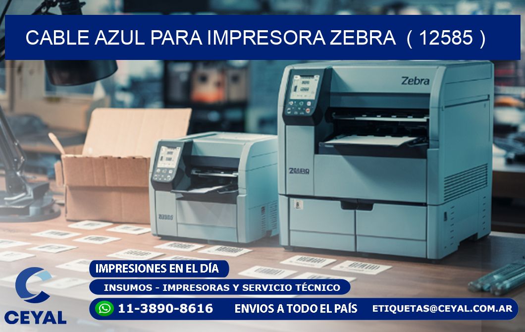 cable azul para impresora zebra  ( 12585 )