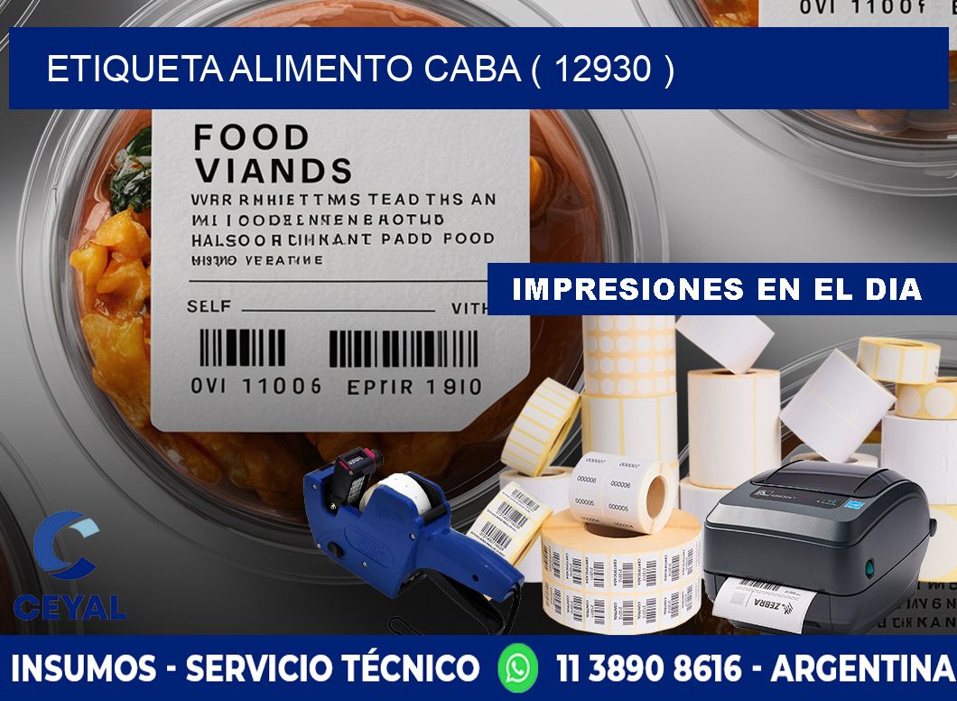 etiqueta alimento caba ( 12930 )