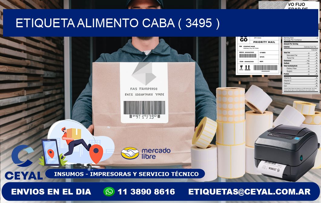 etiqueta alimento caba ( 3495 )