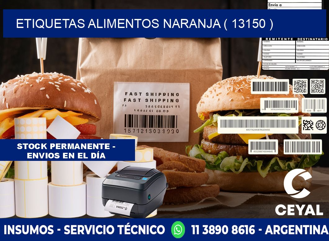 etiquetas alimentos naranja ( 13150 )