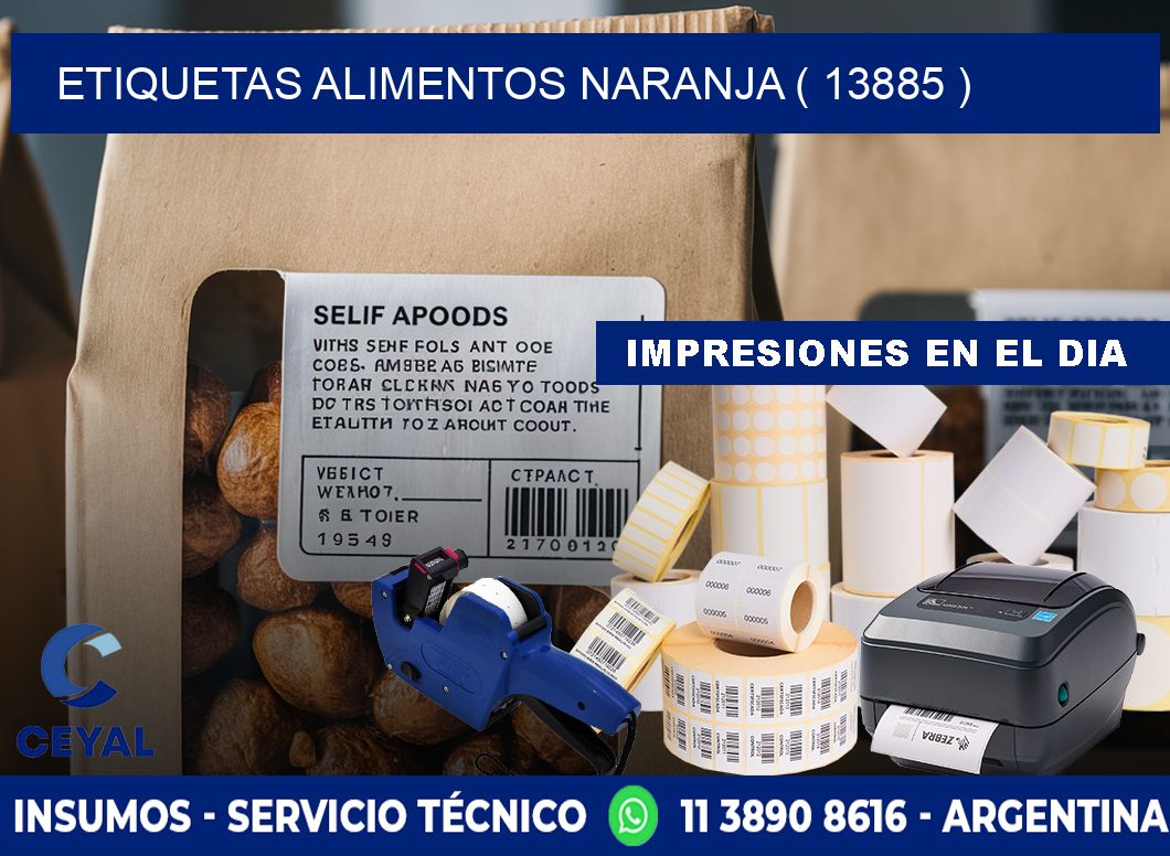 etiquetas alimentos naranja ( 13885 )