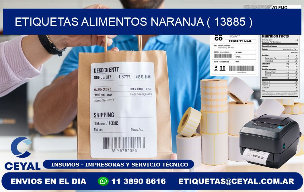 etiquetas alimentos naranja ( 13885 )