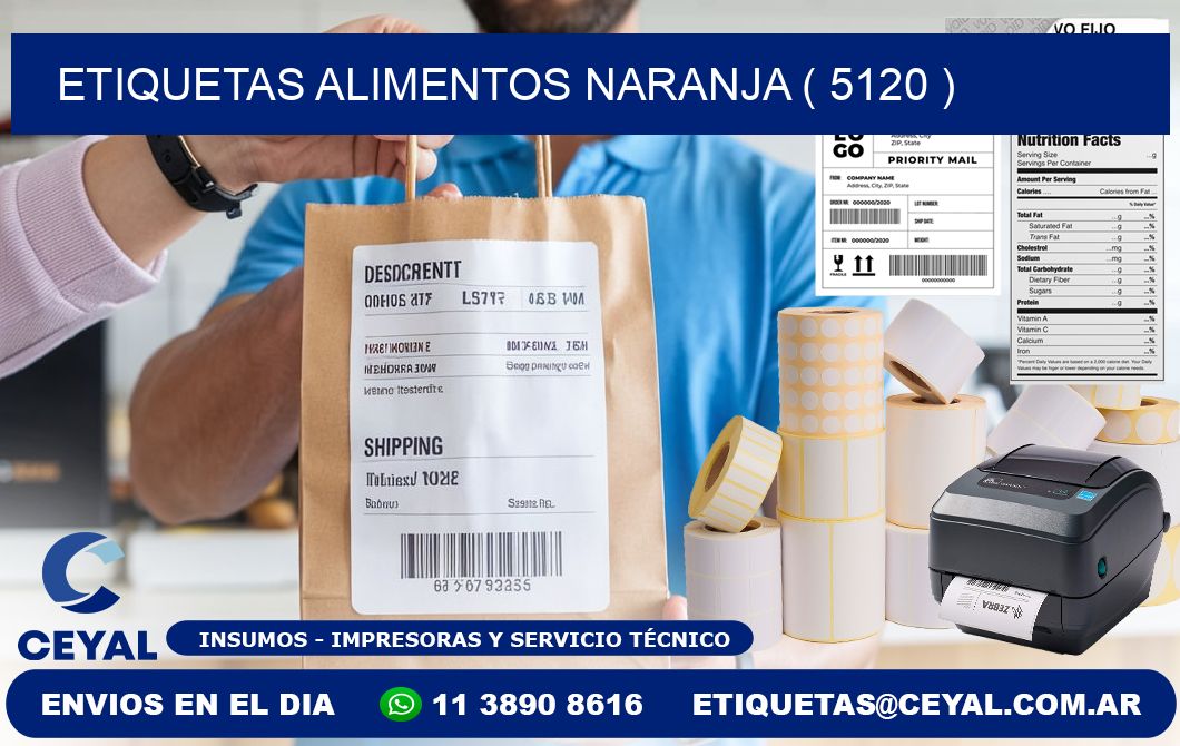 etiquetas alimentos naranja ( 5120 )
