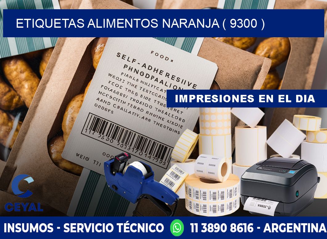 etiquetas alimentos naranja ( 9300 )