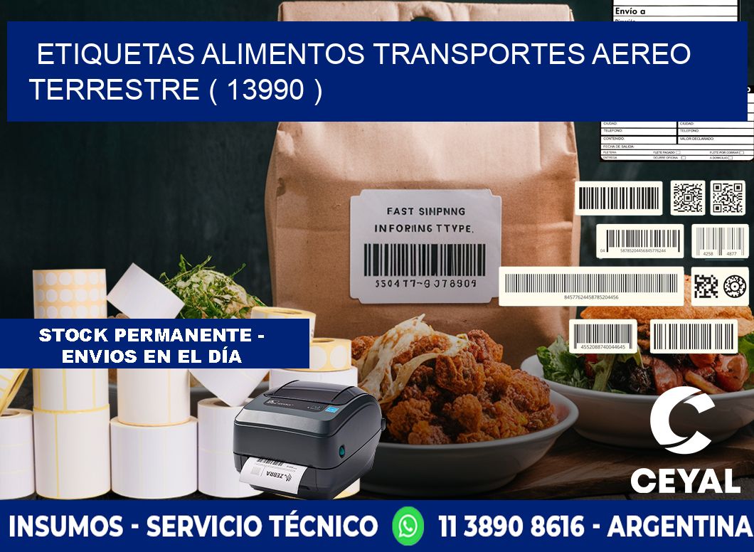 etiquetas alimentos transportes aereo terrestre ( 13990 )