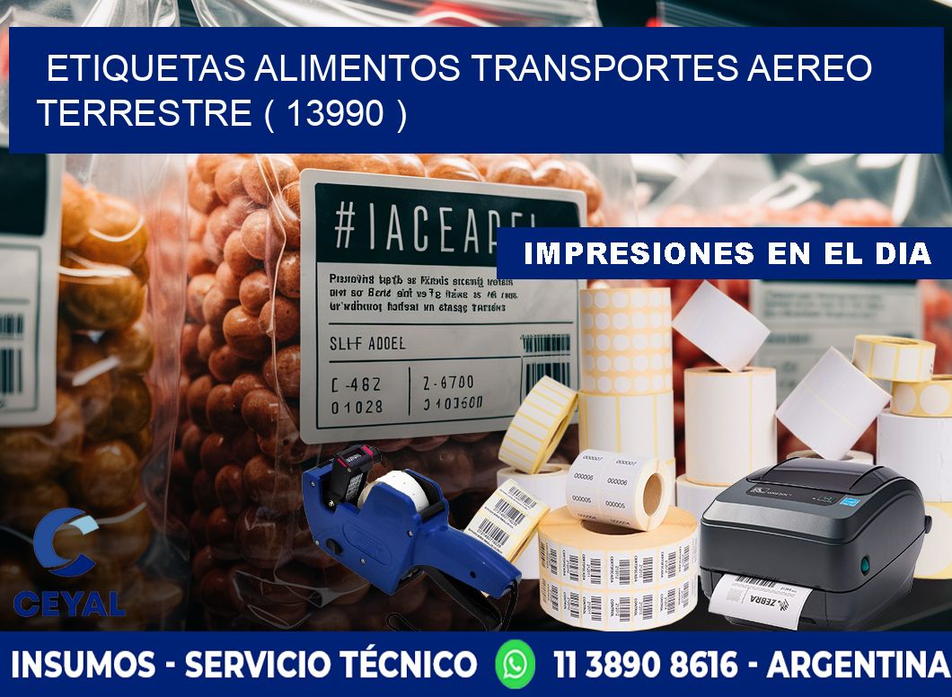 etiquetas alimentos transportes aereo terrestre ( 13990 )