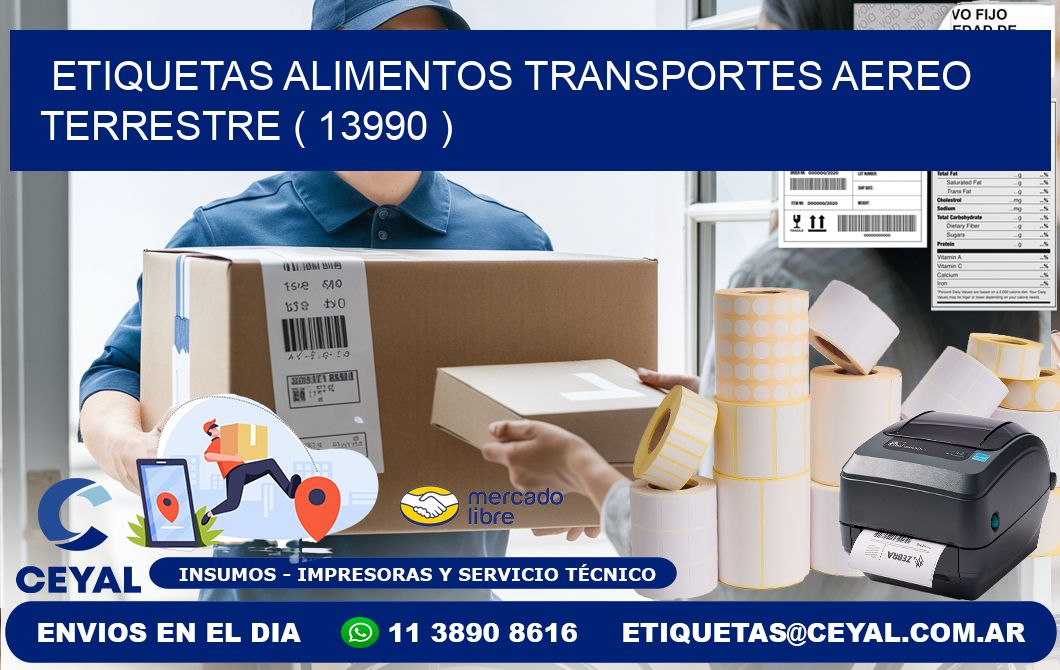 etiquetas alimentos transportes aereo terrestre ( 13990 )