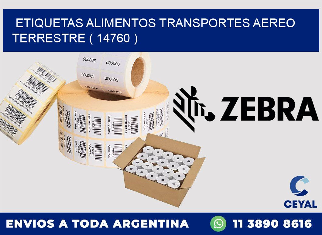 etiquetas alimentos transportes aereo terrestre ( 14760 )