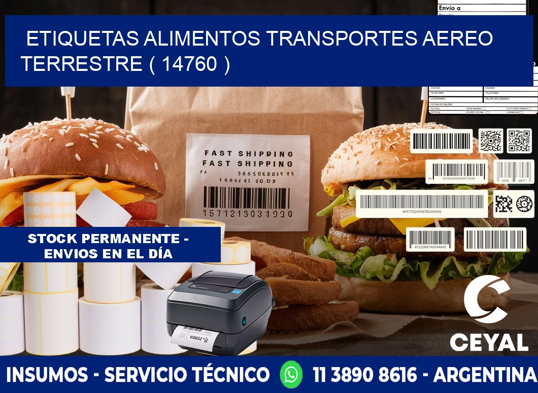 etiquetas alimentos transportes aereo terrestre ( 14760 )