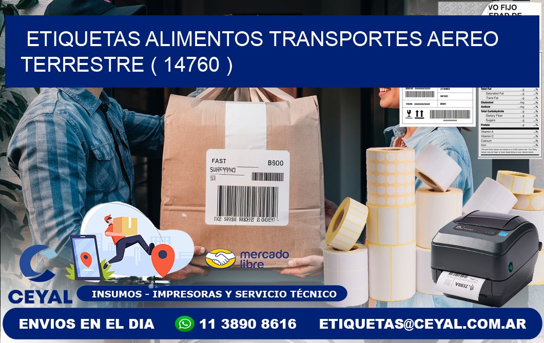 etiquetas alimentos transportes aereo terrestre ( 14760 )