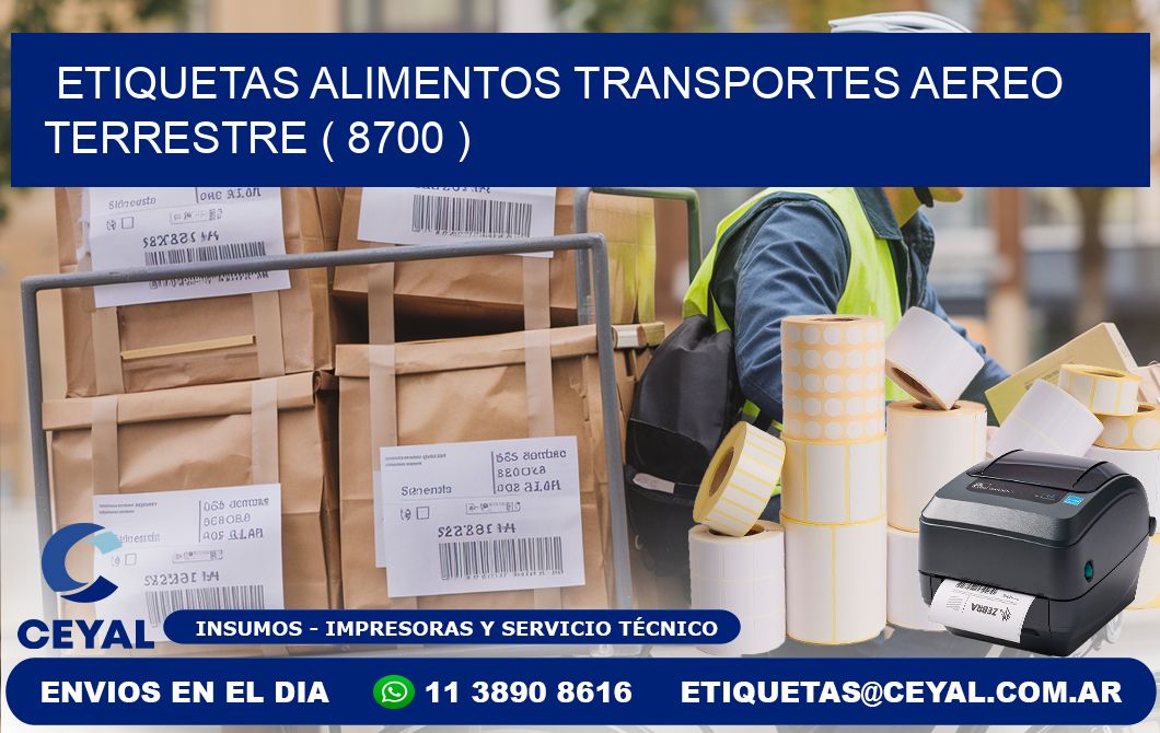 etiquetas alimentos transportes aereo terrestre ( 8700 )