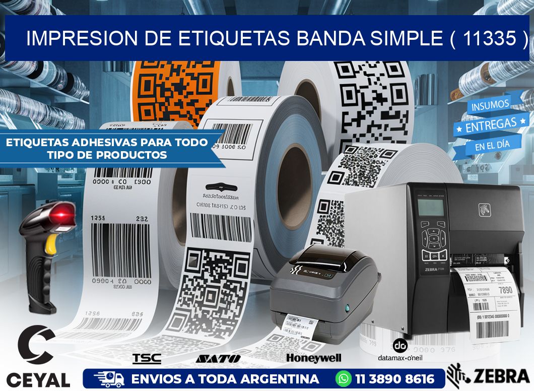 impresion de etiquetas banda simple ( 11335 )